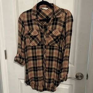 Olivia Grey Plaid Button Down Shirt